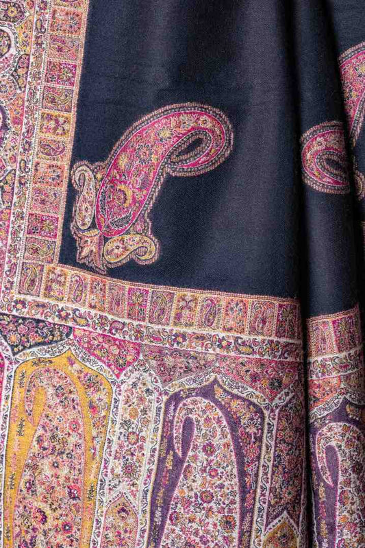 Zuhoor Black Kani Jamawar Shawl