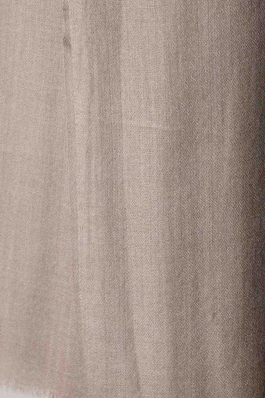 Zuhoor Solid Taupe Shawl 100% Pure Pashmina
