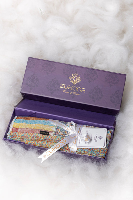 Zuhoor Floral Éclat 2-Way Kashmiri Viscose Shawl