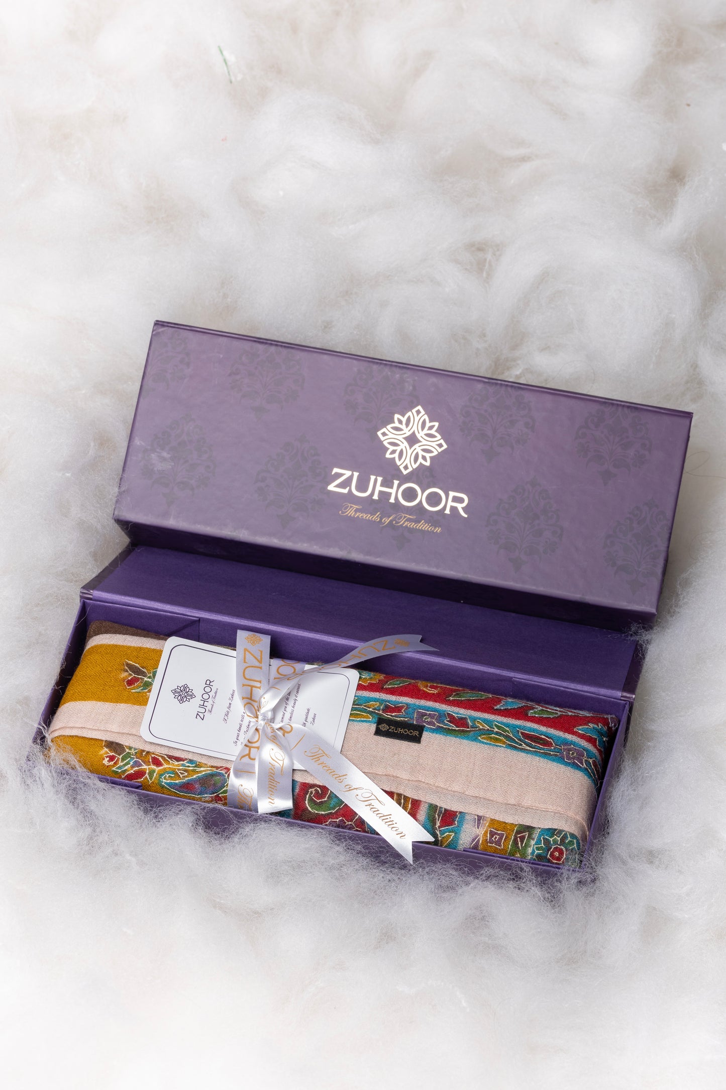 Zuhoor Kalamkari Sozni 100% Pure Pashmina Shawl