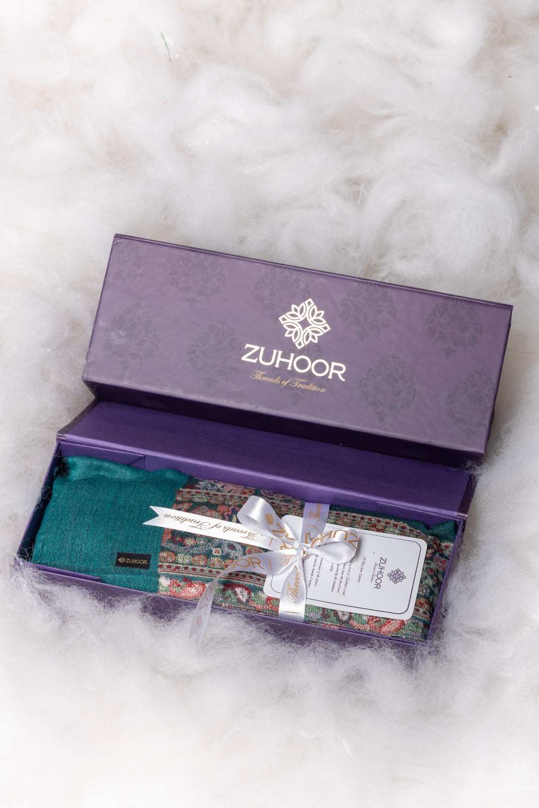 Zuhoor Emerald Kani Pure Pashmina Stole