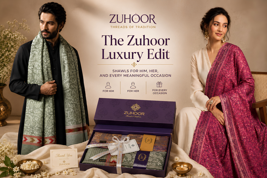 The Zuhoor Luxury edit: Shawls for Him, Her, and Every Meaningful Occasion