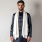 Zuhoor Solid Off-White 100% Pure Pashmina Shawl