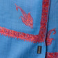 Zuhoor 100% Pure Pashmina Sky Blue Red Sozni Shawl