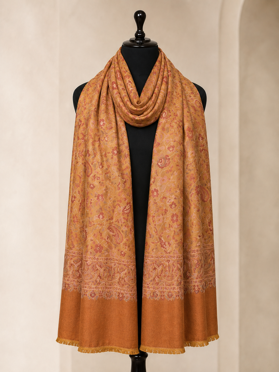 Zuhoor Royal Couple Reversible Stole Set (Mustard & Green)