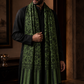 Zuhoor Royal Couple Reversible Stole Set (Mustard & Green)