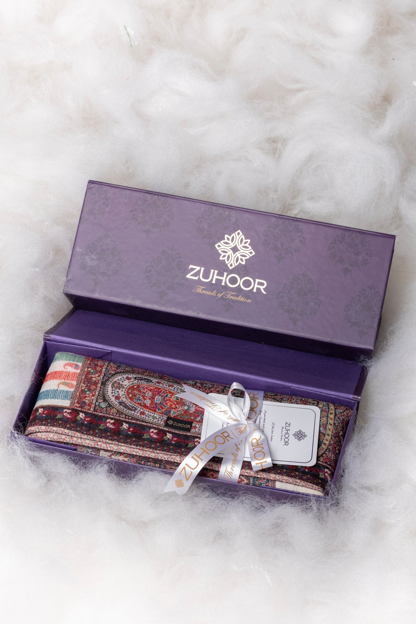 Zuhoor Cream Kashmiri Kani Jamawar Shawl