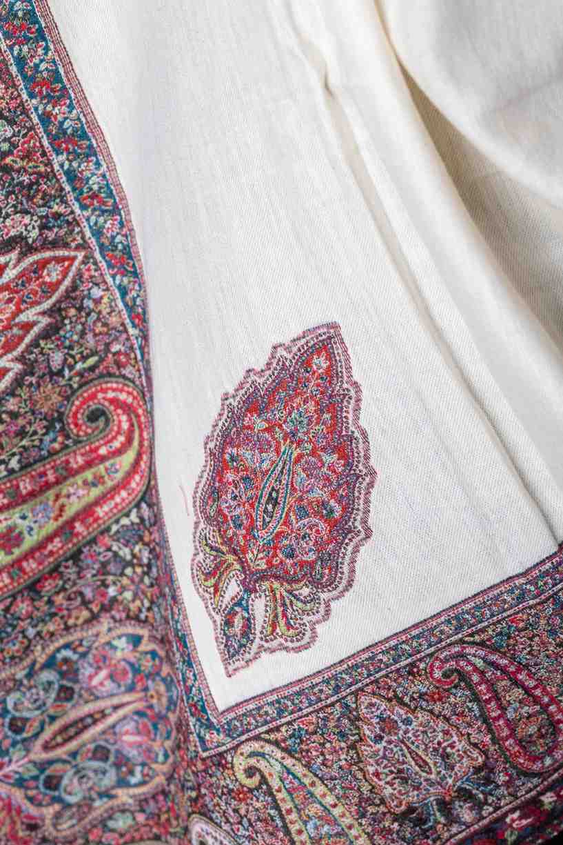Zuhoor Cream Kashmiri Kani Jamawar Shawl