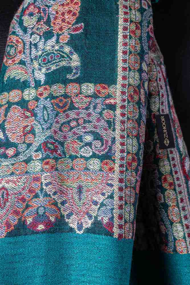 Zuhoor Emerald Kani Pure Pashmina Stole