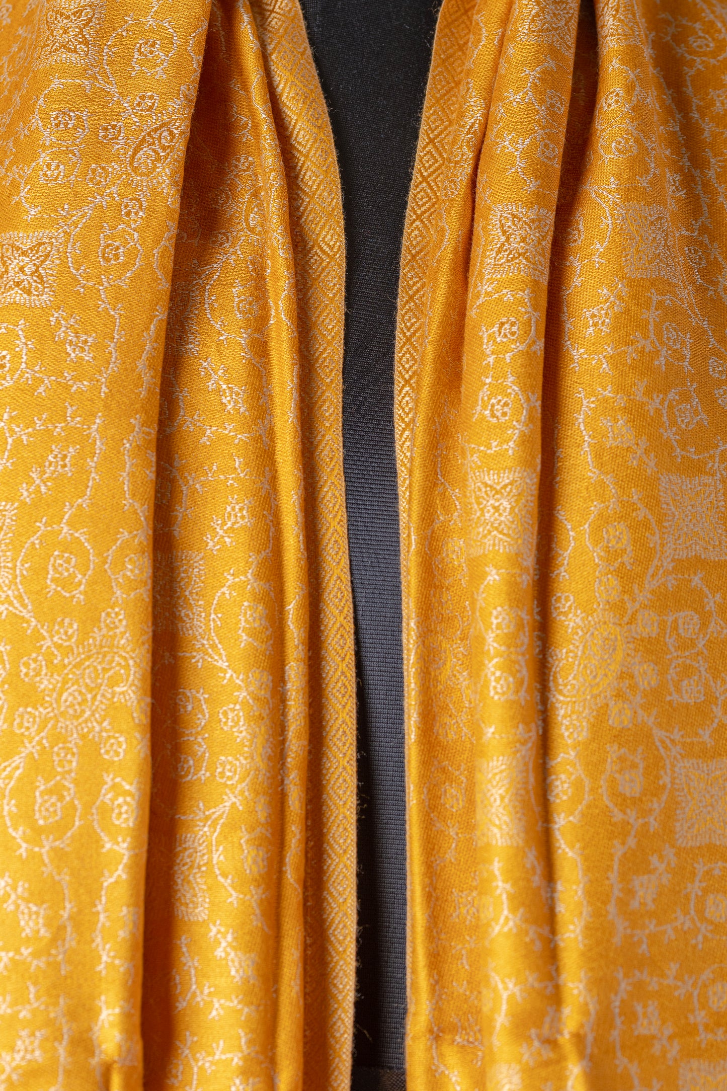 Zuhoor Kashmiri His & Her Shawl Set (Off-White & Mustard)