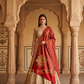 Zuhoor Ruby Crimson Kani Zari Kashmiri Shawl