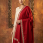 Zuhoor 100% Pure Pashmina Red Sozni Shawl