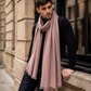 Zuhoor Solid Pinkish 100% Pure Pashmina Shawl