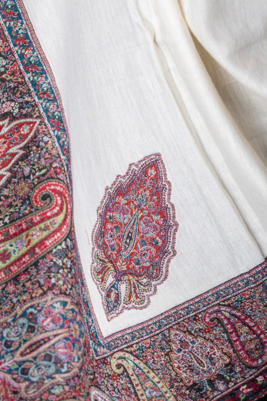 Ivory Kashmiri Kani Shawl