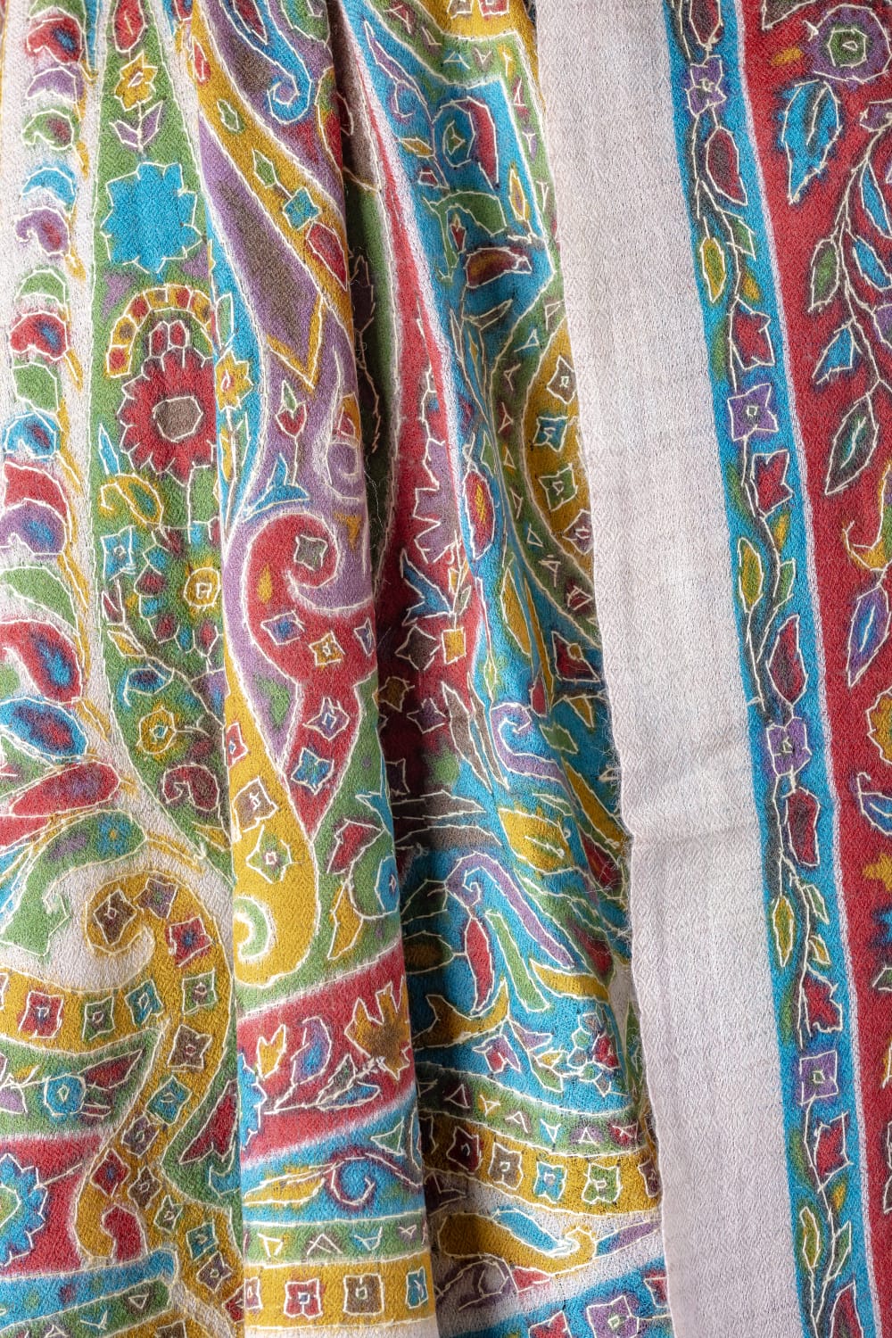 Zuhoor Kalamkari Sozni 100% Pure Pashmina Shawl