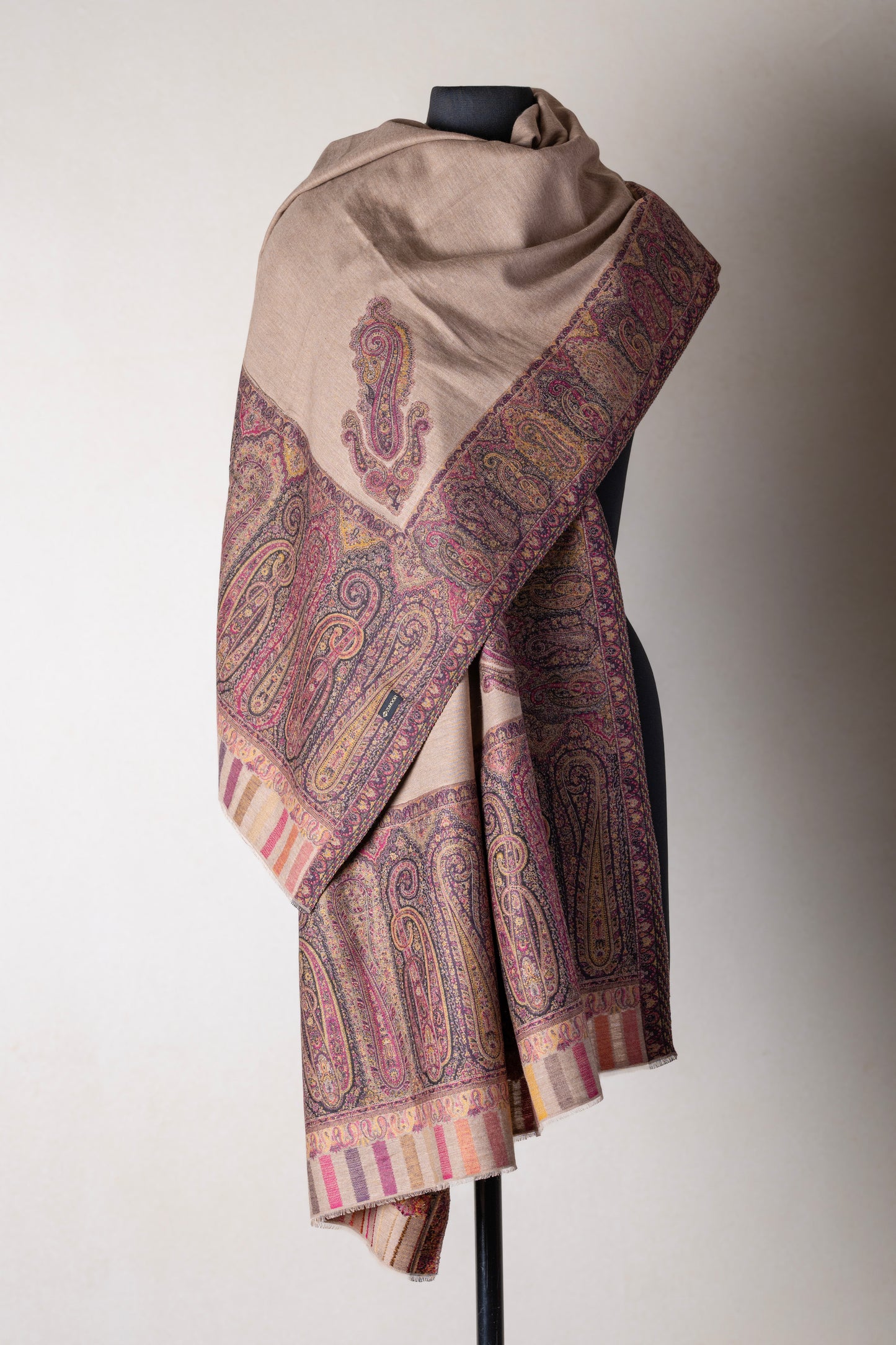 Beige Kani Jamawar Shawl