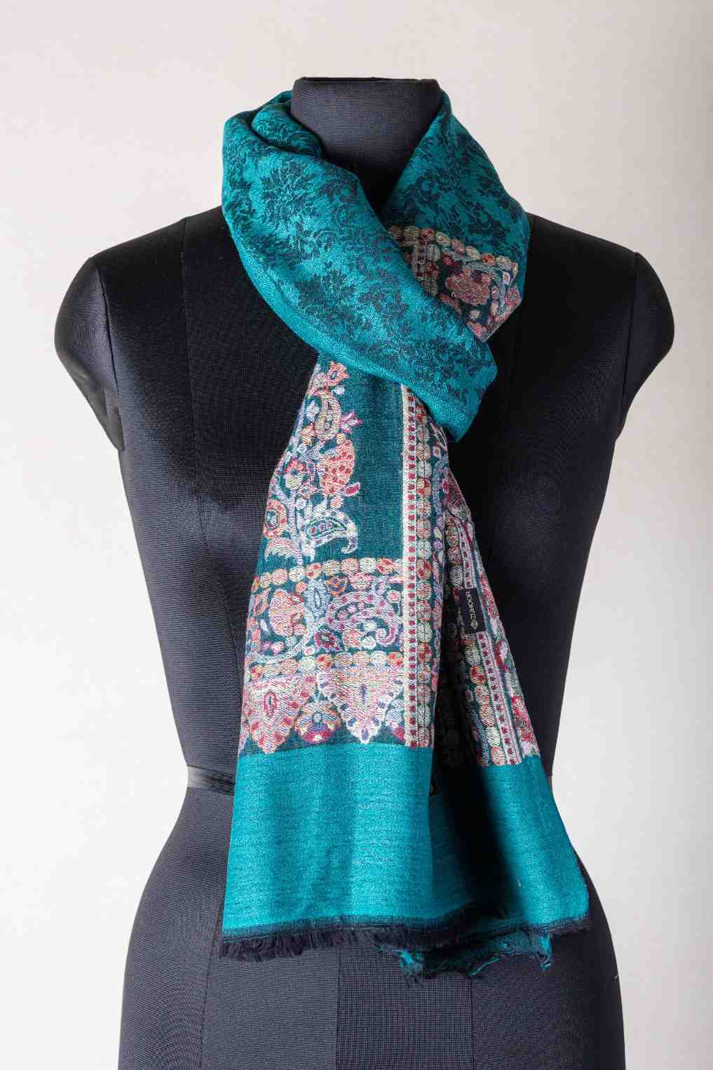 Zuhoor Emerald Kani Pure Pashmina Stole