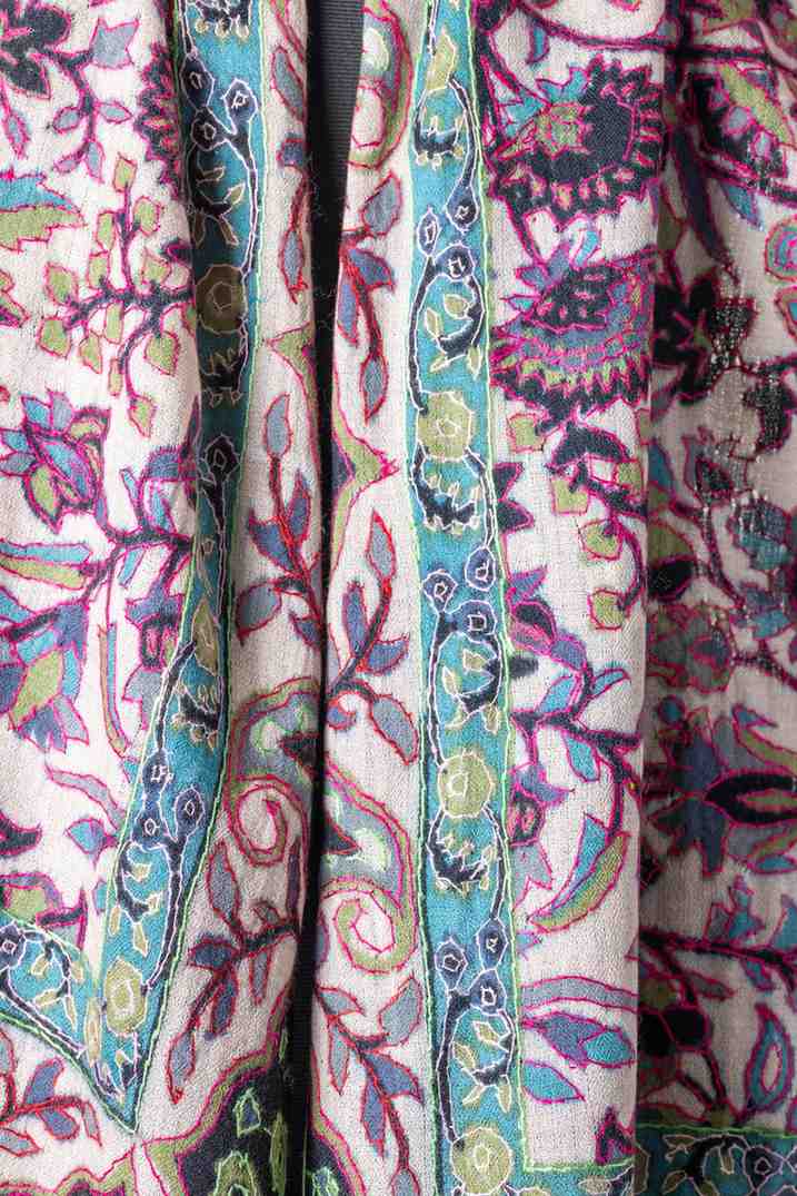 Zuhoor Kalamkari 100% Pure Pashmina Hand Painted Shawl